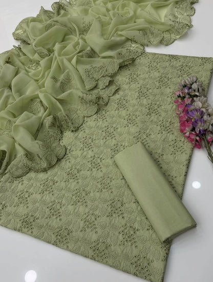 Shiffle Chikankari Jaal Lawn 3PC Dress