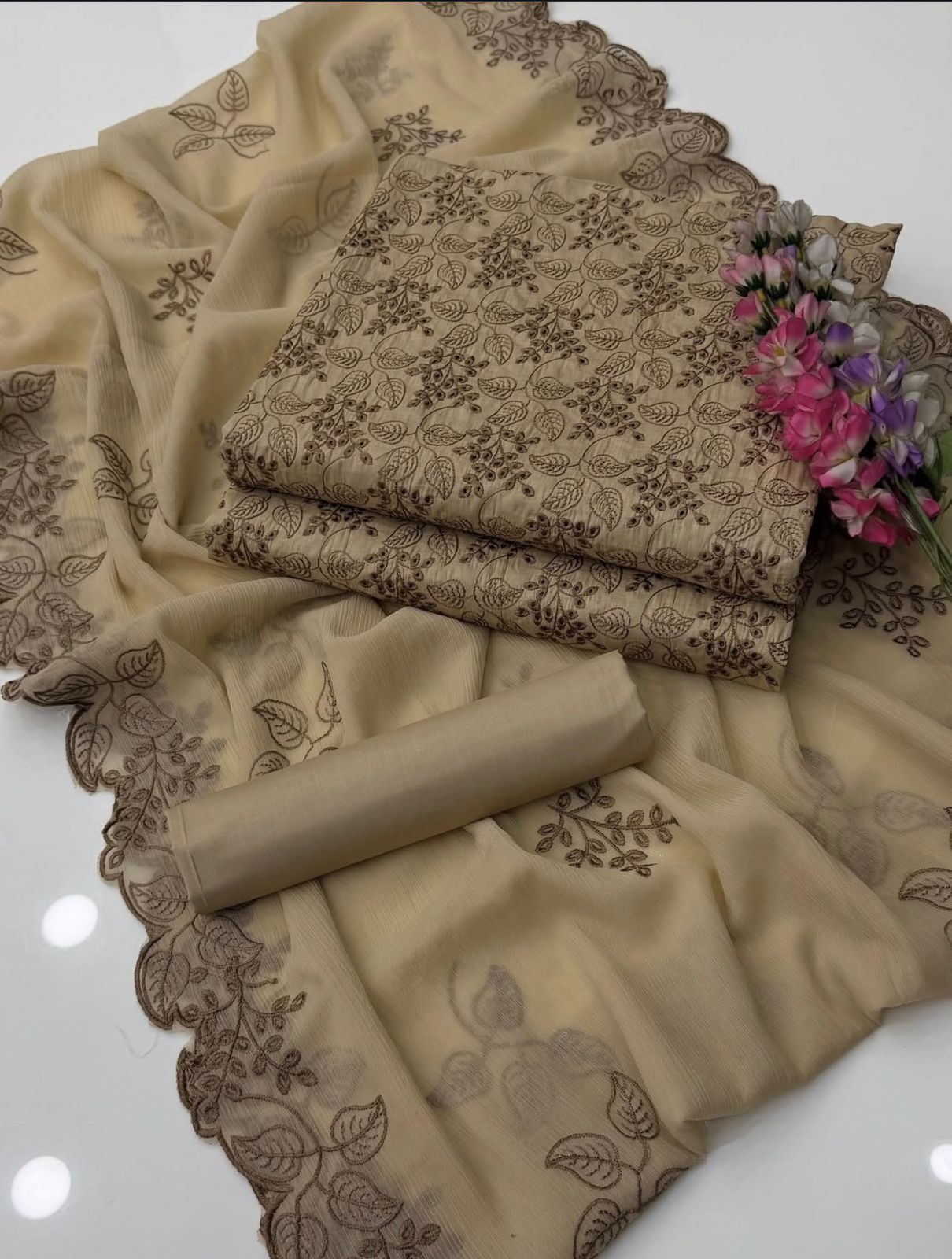 Shiffle Chikankari Jaal Lawn 3PC Dress