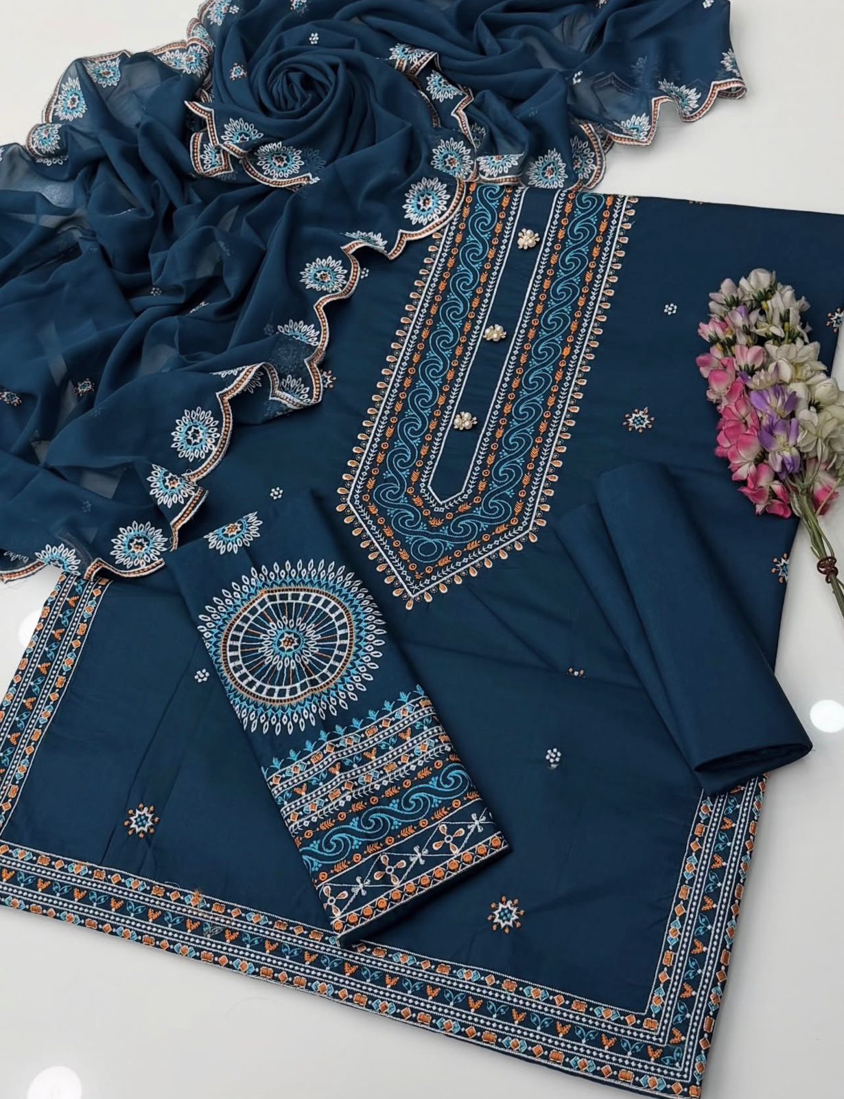 Most Beautiful Demanded Embroidered Lawn 3PC Dress