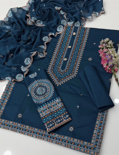 Most Beautiful Demanded Embroidered Lawn 3PC Dress