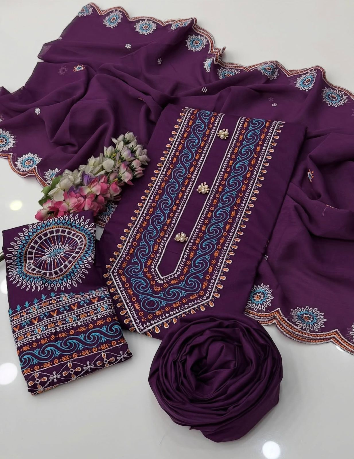 Most Beautiful Demanded Embroidered Lawn 3PC Dress