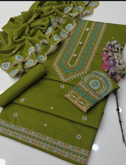 Most Beautiful Demanded Embroidered Lawn 3PC Dress