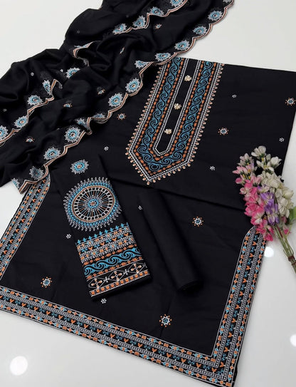 Most Beautiful Demanded Embroidered Lawn 3PC Dress
