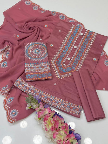 Most Beautiful Demanded Embroidered Lawn 3PC Dress