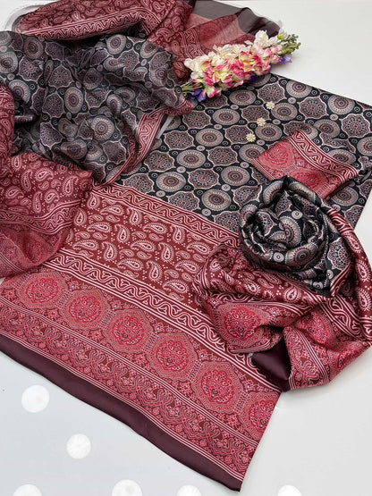 Shamoze Ajrak Digital Print 3PC Dress